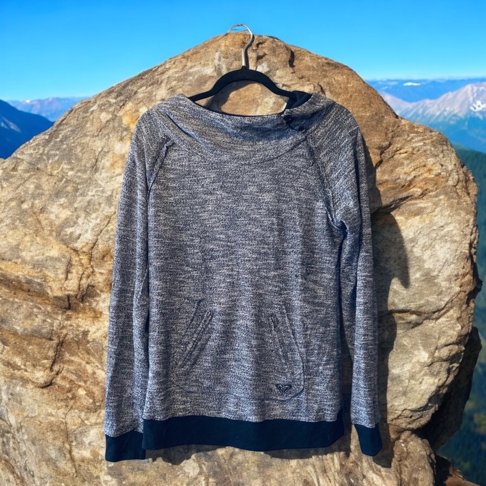 Roxy Grey and Black Hoodie